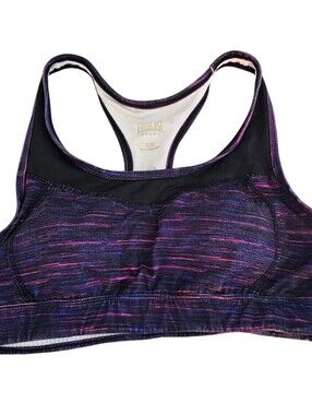 Everlast Sport Womens Sz XL Racerback Sports Bra Purple Spacedye